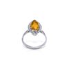 Genuine 1.80 ctw Citrine & Diamond Ring 14KT White Gold - REF-70W5Y
