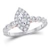 Marquise Diamond Solitaire Bridal Wedding Engagement Ring 3/4 Cttw 14kt Two-tone Gold