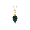 Genuine 12.9 ctw Green Sapphire Corundum Necklace 14KT Yellow Gold - REF-22R2P