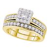 Diamond Bridal Wedding Engagement Ring Band Set 1.00 Cttw 14kt Yellow Gold