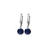 Genuine 3.3 ctw Sapphire Earrings 14KT White Gold - REF-45Z7N