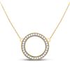 Diamond Circle Pendant Necklace 1/2 Cttw 10kt Yellow Gold
