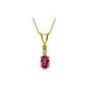 Genuine 0.46 ctw Pink Topaz & Diamond Necklace 14KT Yellow Gold - REF-21Y6F