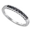 Black Color Enhanced Diamond Band Ring 1/4 Cttw 10kt White Gold