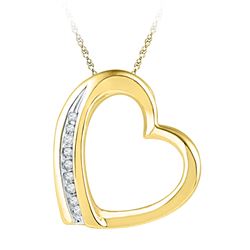 Diamond Heart Pendant .03 Cttw 10kt Yellow Gold