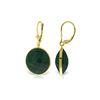 Genuine 46 ctw Green Sapphire Corundum Earrings 14KT Yellow Gold - REF-62X3M