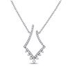 Diamond Modern-V Fashion Necklace 1/4 Cttw 14kt White Gold