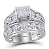 Diamond Bridal Wedding Engagement Ring Band Set 3.00 Cttw 14kt White Gold