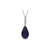 Genuine 8.88 ctw Sapphire & Diamond Necklace 14KT White Gold - REF-35A4K