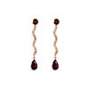 Genuine 4.35 ctw Garnet & Diamond Earrings 14KT Rose Gold - REF-62N3R