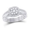 Diamond 3-Piece Bridal Wedding Ring Set 1/2 Cttw 10kt White Gold