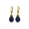 Genuine 29.6 ctw Sapphire Earrings 14KT Yellow Gold - REF-40V7W