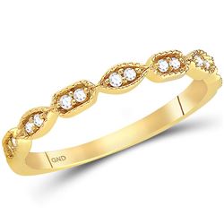 Diamond Geometric Stackable Band Ring 1/10 Cttw 14kt Yellow Gold