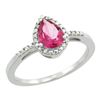 1.55 CTW Pink Topaz & Diamond Ring 10K White Gold - REF-20F7N