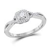 Diamond Solitaire Twist Bridal Wedding Engagement Ring 1/3 Cttw 10kt White Gold