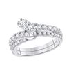 Diamond 2-stone Bridal Wedding Engagement Ring 3/4 Cttw 14kt White Gold