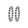 Genuine 0.81 ctw White & Black Diamond Earrings 14KT White Gold - REF-116R6P
