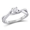 Diamond Solitaire Twist Bridal Wedding Engagement Ring 1/6 Cttw 10kt White Gold