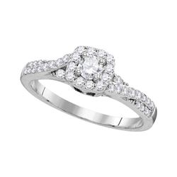 Diamond Solitaire Bridal Wedding Engagement Ring 1/2 Cttw 10kt White Gold