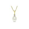 Image 1 : Genuine 4.05 ctw Pearl & Diamond Necklace 14KT Yellow Gold - REF-21Y2F