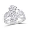 Image 1 : Diamond Bypass Crossover Band Ring 2.00 Cttw 14kt White Gold