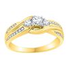 Image 1 : Round 3-stone Diamond Bridal Wedding Engagement Ring 1/2 Cttw 10k Yellow Gold