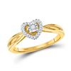 Image 1 : Diamond Heart Solitaire Ring 1/8 Cttw 10kt Yellow Gold