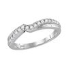 Image 1 : Diamond Contour Wrap Enhancer Wedding Band 1/4 Cttw 14kt White Gold
