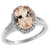 Image 1 : 2.60 CTW Morganite & Diamond Ring 14K White Gold - REF-66Y2V