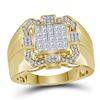 Image 1 : Mens Diamond Octagon Frame Cluster Ring 7/8 Cttw 10kt Yellow Gold