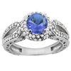 Image 1 : 1.34 CTW Tanzanite & Diamond Ring 14K White Gold - REF-92R9H