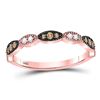 Image 1 : Round Brown Diamond Stackable Band Ring 1/5 Cttw 10kt Rose Gold