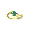 Image 1 : Genuine 0.51 ctw Emerald & Diamond Ring 14KT Yellow Gold - REF-32M2T