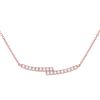 Image 1 : Diamond Curved Bypass Bar Necklace 1/2 Cttw 14kt Rose Gold