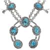 Image 2 : Vintage Turquoise Squash Blossom Necklace