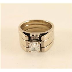 14K White Gold Diamond Wedding Set
