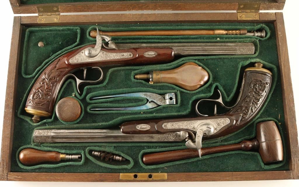 Melody Jane Dollhouse 1:12 Scale Duelling Pistols - Miniature Metal Ornamental Accessory For Adult Collectors