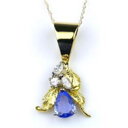 Vibrant Tanzanite and Diamond Pendant