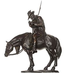 Man on Horse Bronze Sculpture