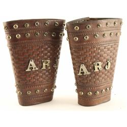 Tooled Leather Cowboy Cuffs