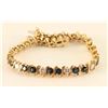 Image 1 : 14Kt Blue Sapphire & Diamond Bracelet