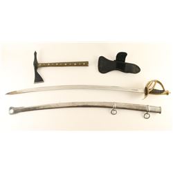 Lot of sword and tomahawk.