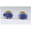 Image 1 : Intensely Vibrant Tanzanite Stud Earrings