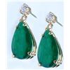 Image 1 : Glamorous 16.79 carat Emerald & Diamond Earrings