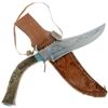 Image 1 : Turquoise Bowie Knife Custom Hand Carved Antler