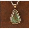 Image 2 : Navajo Green Turquoise Gold Pendant