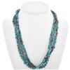 Image 1 : Turquoise Nugget Coral Navajo Necklace