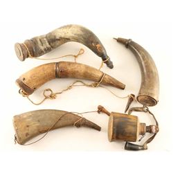 Lot of 5 Powder Horns