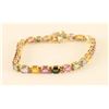 Image 1 : 14kt Multi-colored Genuine Sapphire Bracelet