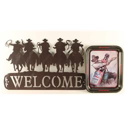 Sign & Budweiser Tray